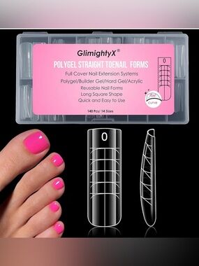 ✨New Polygel Toe Nail Forms 140pcs Reusable Dual Forms Nail Extension Kit DIY💖